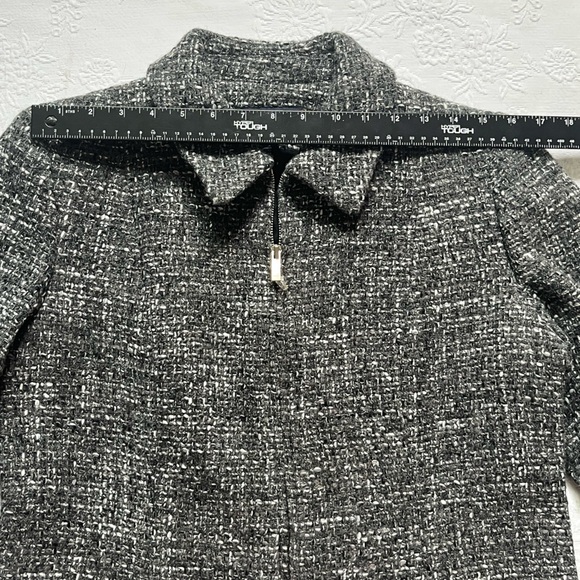 NWT Jones New York Signature Tweed Wool Blend Petite Zip Up Short Jacket 12P - Picture 7 of 14